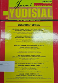 Jurnal Yudisial: Disparitas Yudisial