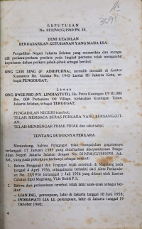 Image of Keputusan No.019/Pdt/G/1989 PN.JS.