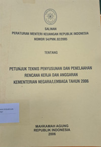 Image of Salinan Peraturan Menteri Keuangan RI Nomor 54/PMK.02/2005